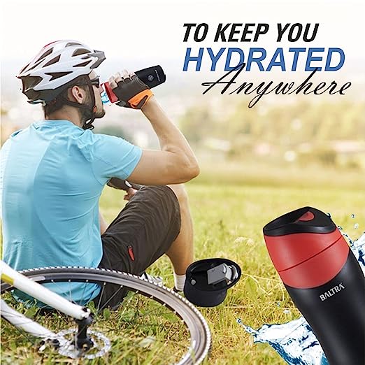 BALTRA Bang Thermosteel Hot and Cold Water Bottle Stainless Steel Sports Vacuum Flask 500ml, Red BALTRA Bang Thermosteel Hot and Cold Water Bottle Stainless Steel Sports Vacuum Flask 500ml, Red